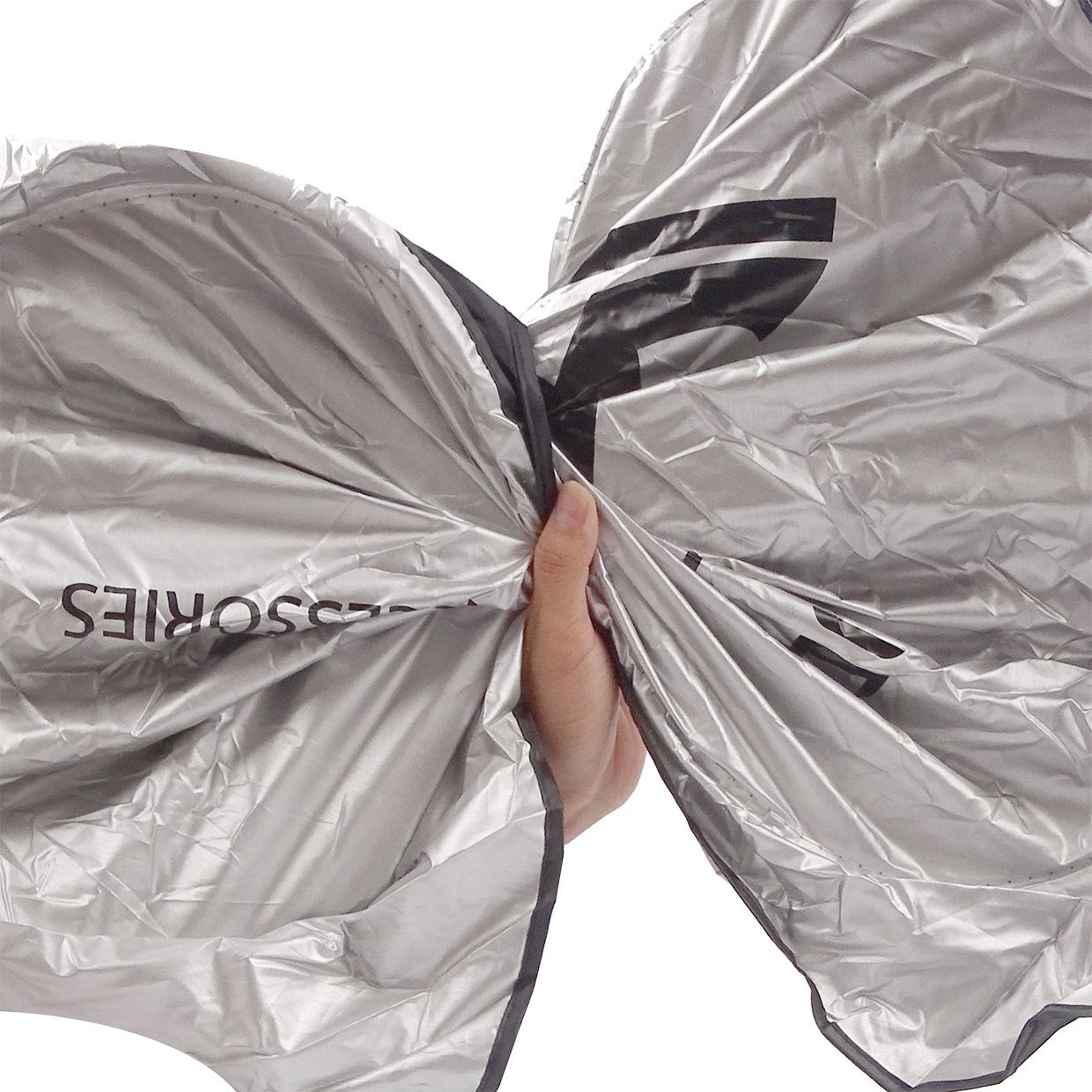 Car Double-Circle Sunshade, Heat-Insulating Sunshade, Silver-Coated Cloth Sunshade, Car Sunshade, Front Sunshade