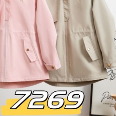 7269 秋季新款 儿童女童收腰外套  女童休闲连帽外套
