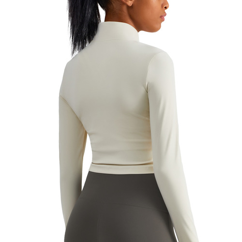 BR+ New Short Anti-Slip Zipper Sportswear Elegant Finger Coat Fitness Casual Wear Women's Slim-Fit Waist Sports Jacket