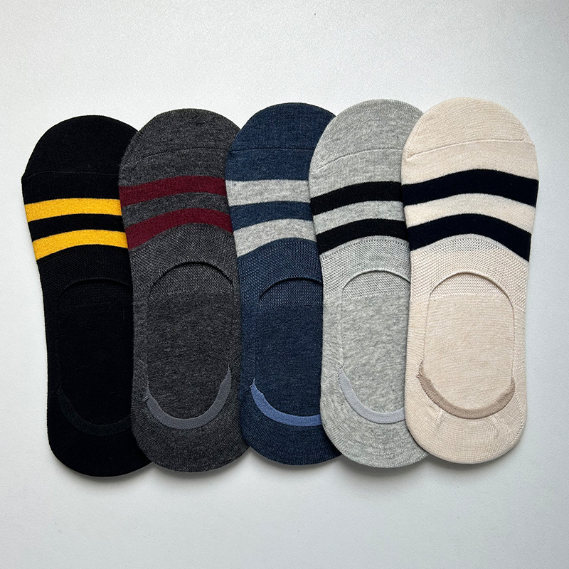 Calcetines de hombre calcetines de hombre absorbentes de sudor boca baja calcetines invisibles antideslizantes tacón verano Delgado calcetines de barco de hombre fábrica al por mayor