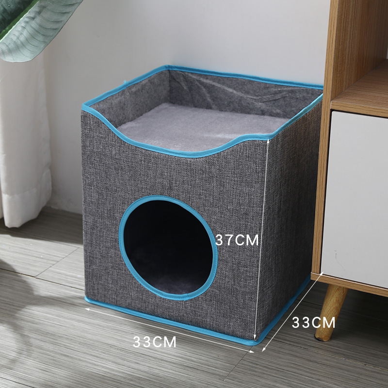 Suministros para mascotas Amazon nuevo plegable de doble capa cuatro estaciones universal gato nido cálido semi-cerrado gato nido al por mayor