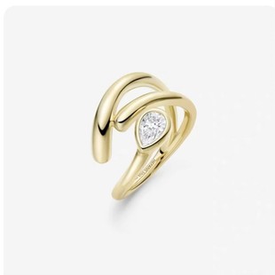 He Fang Ling Snake Drop Opening Ring