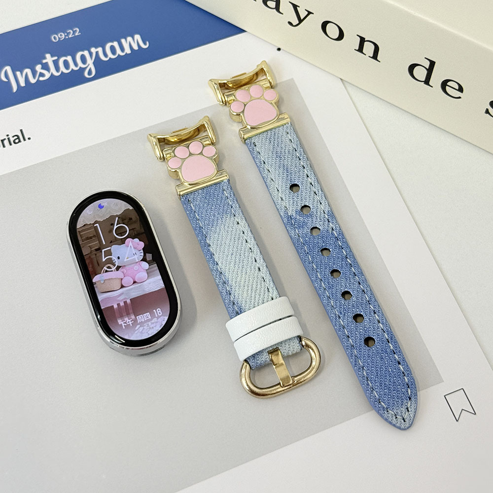 Suitable for Xiaomi Mi Band 10Nfc Watch Strap Xiaomi 8/9Nfc Version Denim Fashion Women's Appearance Wrist Strap