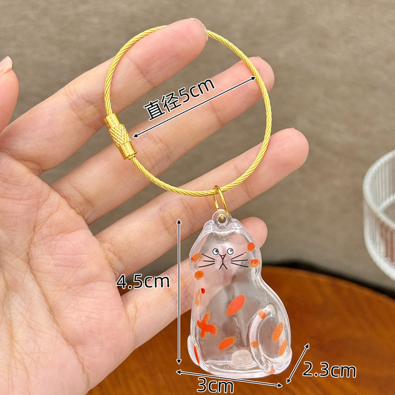 可爱钥匙扣透明猫咪毛发收集胶囊吊饰扭蛋猫毛收纳盒钥匙扣挂件|undefined