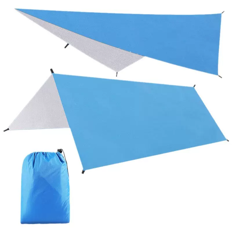 户外迷彩天幕多功能防水防晒沙滩遮阳帐篷天幕 涂银天幕沙滩地布