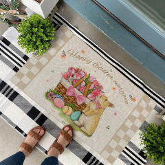 亞馬遜wish復活節地墊可愛兔子派對裝飾地墊歐美節日入戶腳墊