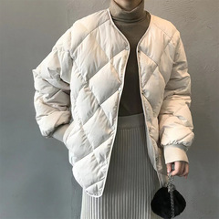 短款棉服女冬季新款学生韩版宽松菱格棉衣外套加厚面包服棉袄
