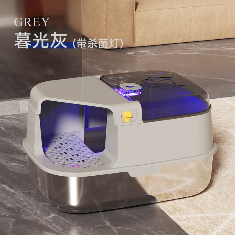 Pasillo de arena para gatos con lámpara