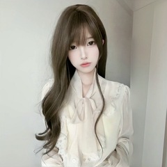 Female long ice-cold hair wigs, same as Cheng Ming wigs, long curly wavy hair styles for JK, sweet little Lolita style wigs