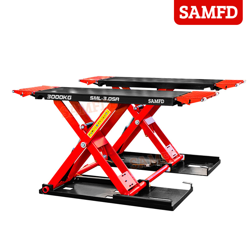 Elevador de cizalla de posición media móvil para automóvil Elevador de cizalla pequeño ultrafino instalación gratuita taller de reparación de automóviles