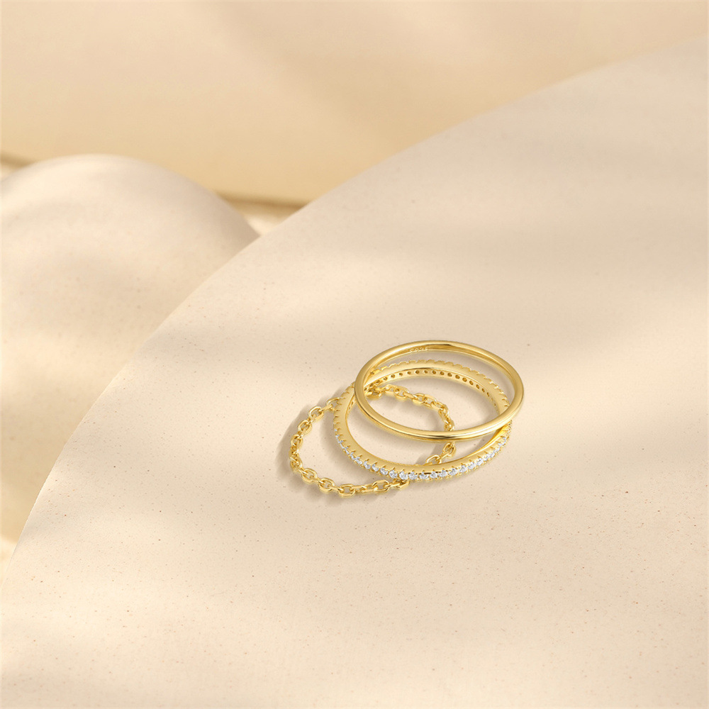 Geometric Pattern Women's Gender 925 Sterling Silver Zircon Geometric Rings 925 Sterling Silver Rings
