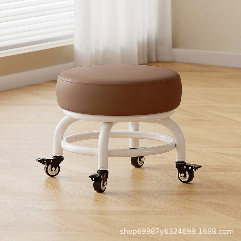 Rueda universal taburete pequeño polea doméstica taburete redondo para cambiar zapatos limpiador taburete bajo con artefactos mágicos para niños pequeños taburetes silenciosos