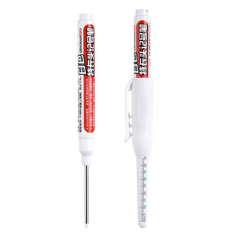 Белый удлинённый столярный маркер, замок, 45 мм