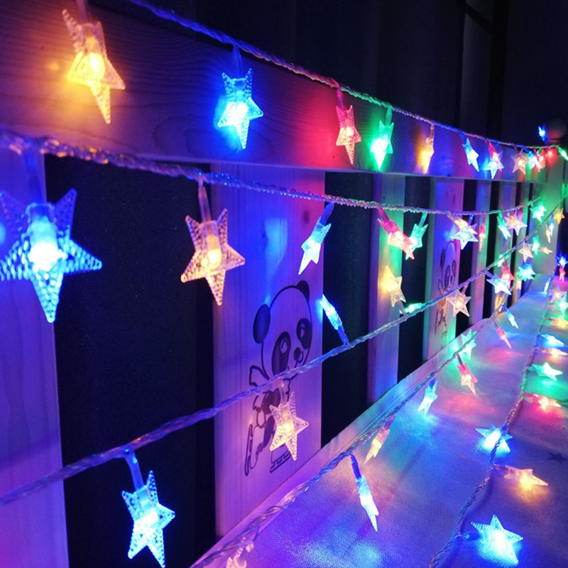 LED al aire libre acampamiento estrella luz de atmósfera pequeña bola dormitorio decoración roja de navidad pequeña luz de color