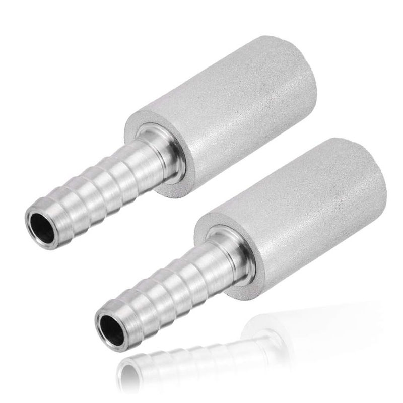 2 Pieces of 0.5 Micron Diffusion Stone Stainless Steel Aeration Stone Carbonized Stone and 1/ 4inch Outer Diameter Barb 2 Pieces of 0.5 Micron Diffusion Stone Stainless Steel Aeration Stone Carbonized Stone and 1/ 4inch Outer Diameter Barb