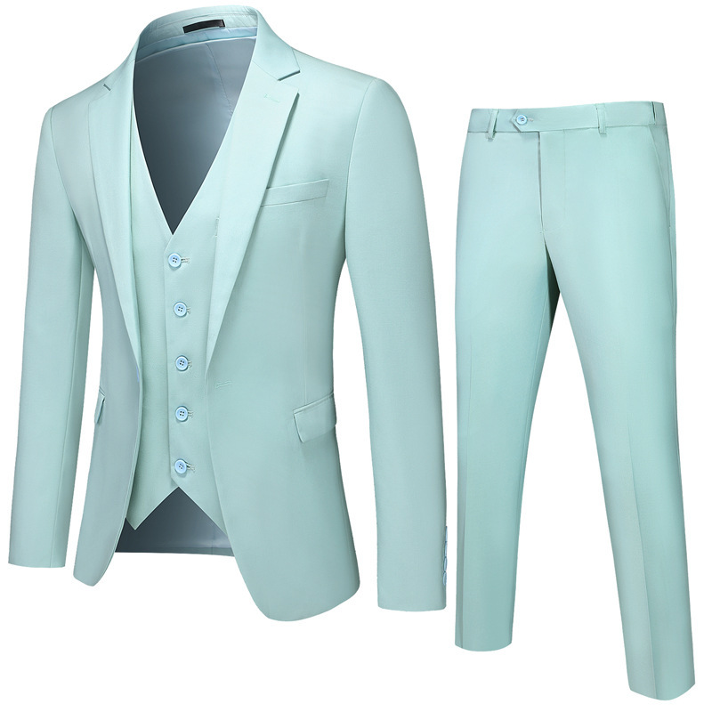 Foreign trade men's suit suit three-piece set one button double slit elastic waist long-term goods factory in stock wholesale Foreign trade men's suit suit three-piece set one button double slit elastic waist long-term goods factory in stock wholesale