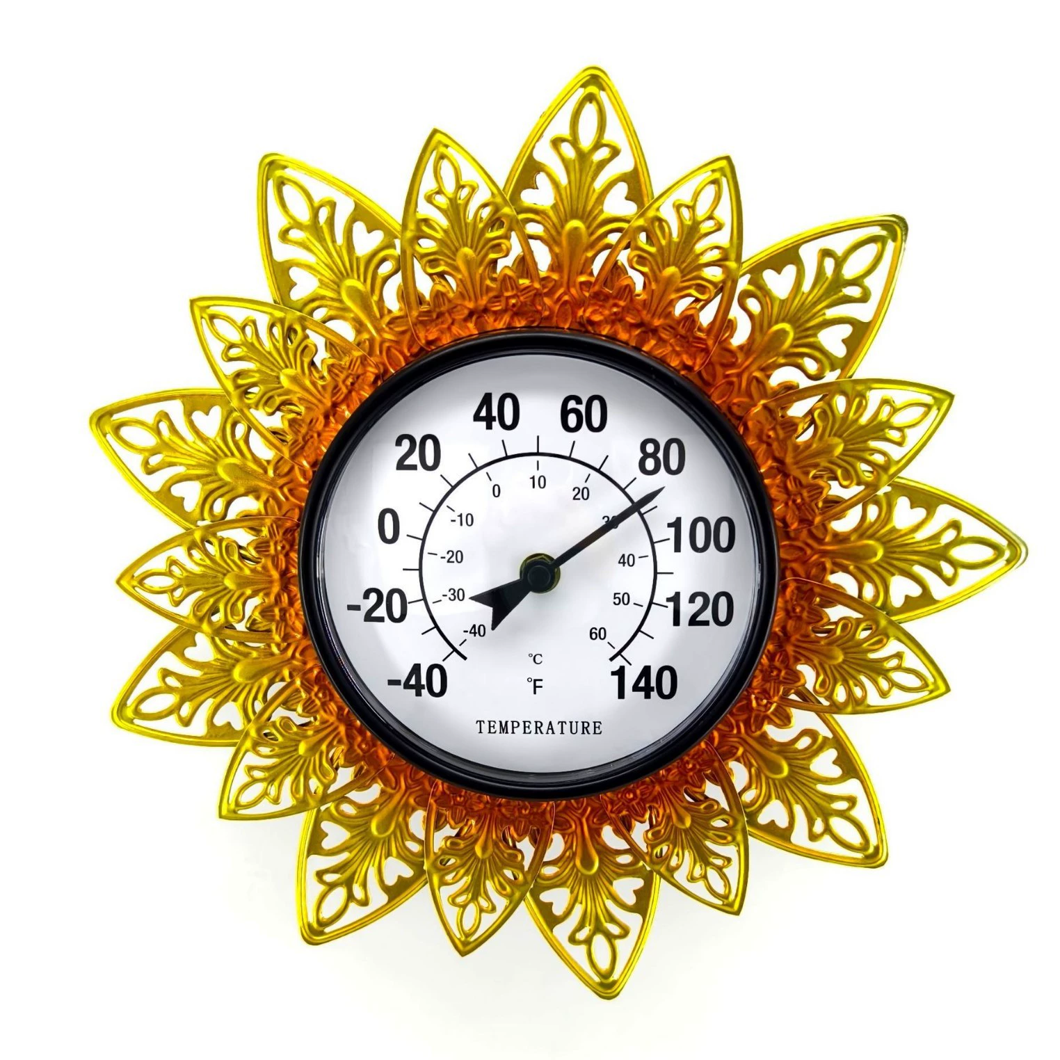 Металлический солнечный цветок термометр настенный кованая подсолнечник домашний двор декоративный термометр цветочный настенный