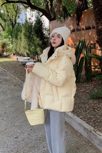 中戏短款羽绒服女新款白鸭绒加厚情侣面包服学生小个子外套冬