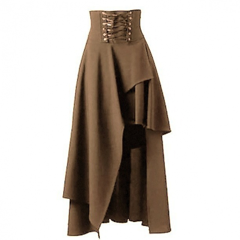 In-Stock European and American Foreign Trade Aliexpress Amazon Ebay Popular 5-Color Irregular Gothic Midi Skirt In-Stock European and American Foreign Trade Aliexpress Amazon Ebay Popular 5-Color Irregular Gothic Midi Skirt