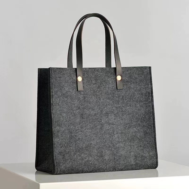 网红ins简约毛毡包 托特包 手提包百搭大容量便携包高级感购物袋