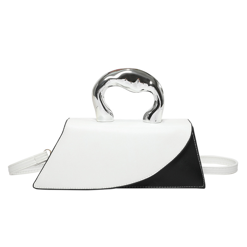 Bolso pequeño de empalme decorativo femenino 2024 nuevo estilo de este año bolso de mensajero de estilo occidental de moda bolso cuadrado pequeño portátil de moda tendencia