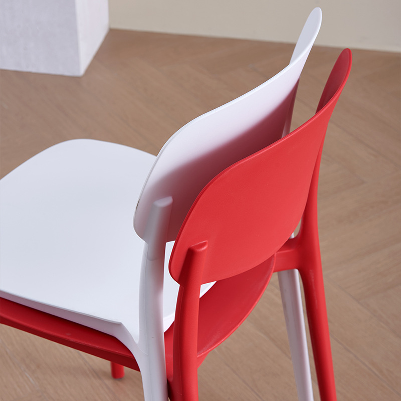Silla de plástico para el hogar silla de ocio de PP gruesa restaurante postre tienda de té con leche silla de espera respaldo de taburete minimalista moderno