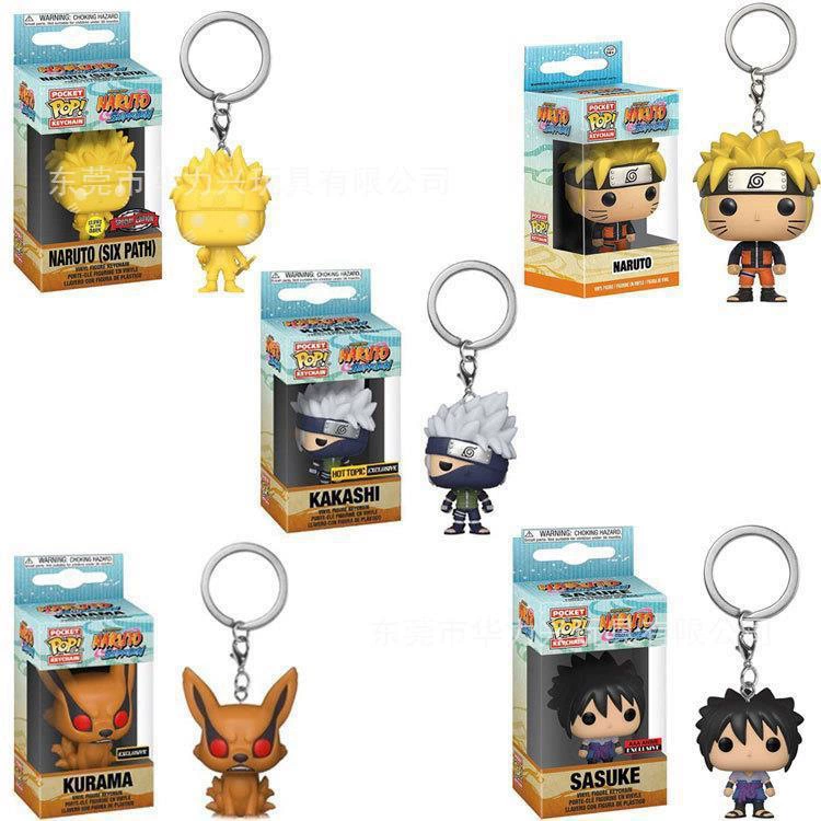 Брелок (POP) Naruto Sasuke Kakashi Kurama, ПВХ фигурка 9 см в цветной коробке