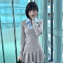 跨境百褶显瘦少女连衣裙