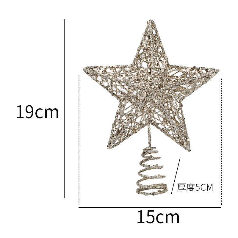 国境を越えて五角星鉄芸装飾品の樹頂星亮片縦型五角星クリスマス配置用品を供給する|undefined
