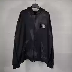 Paris Classic High Version B Family 24 Cola Embroidery Black Tape Hand-Painted Graffiti Cardigan Hoodie