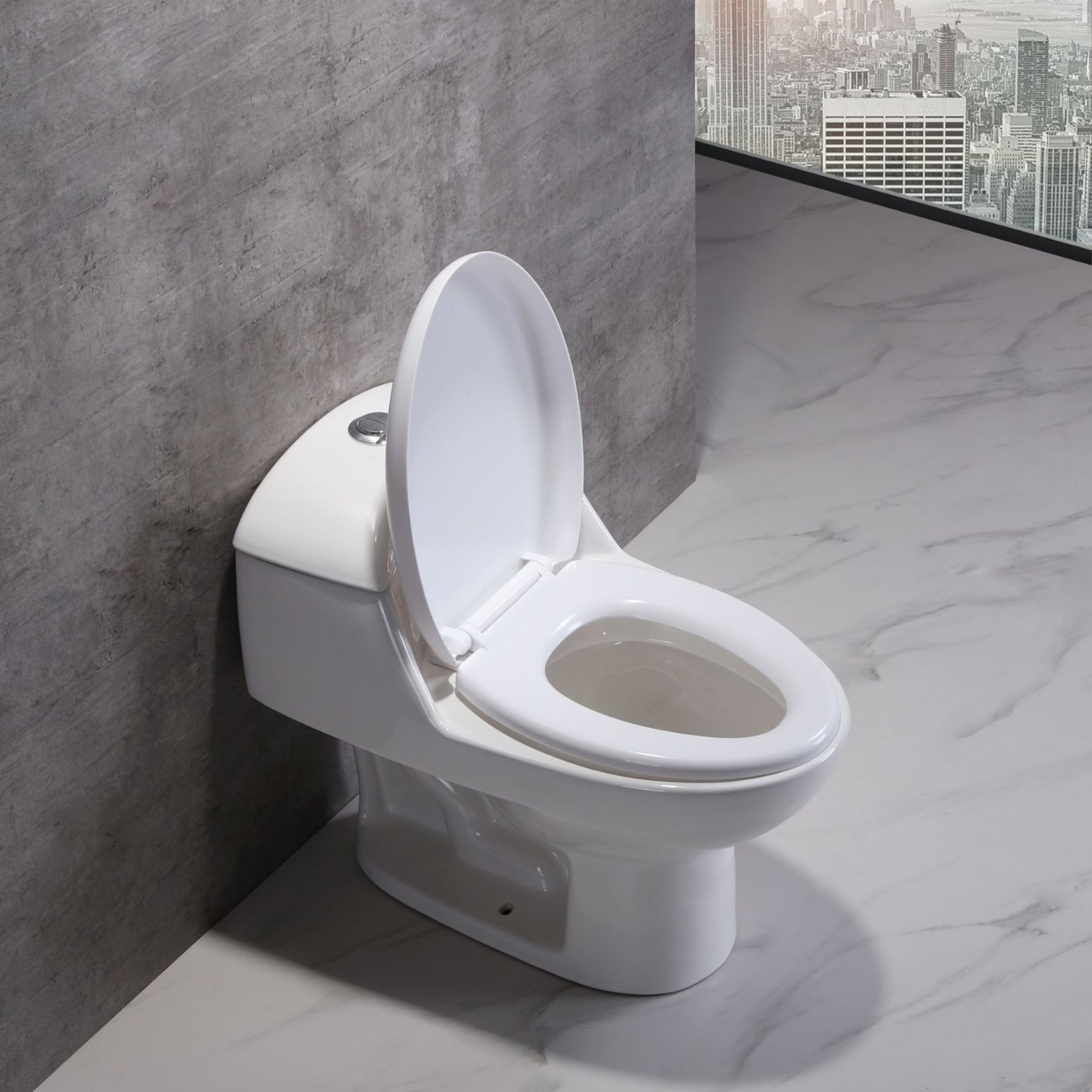 WC exportar inodoro de bombeo de América del Sur tipo sifón unido asiento de inodoro cerámico silencioso inodoro de gran calibre