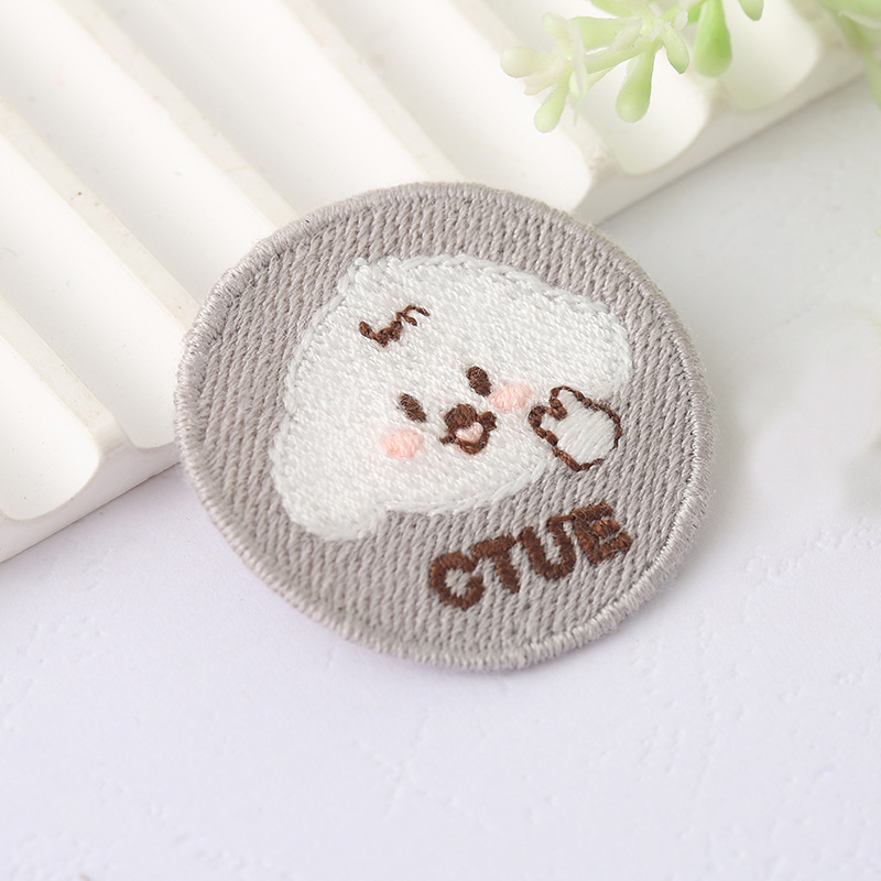 かわいいクマと子犬の刺繍ステッカー、ベビー服アクセサリー、子羊パッチステッカー、手元帳ステッカー、スカーフと帽子ステッカー|undefined