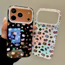 唯美ins鎏金碎花汽车kt插画适用iPhone17ProMax手机壳苹果16/15女