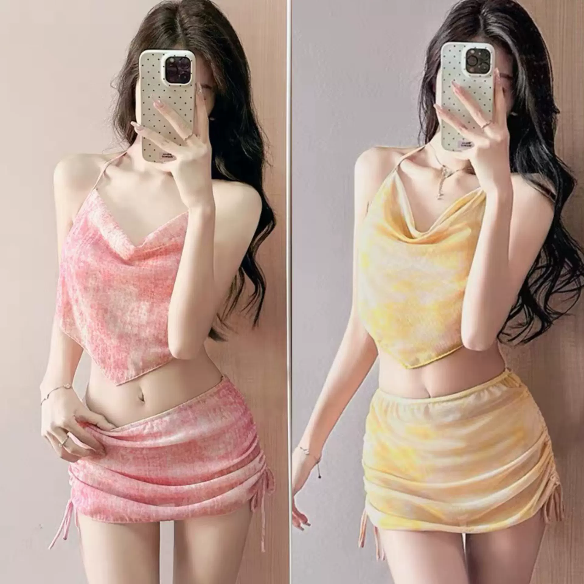 2025新款泳衣女三件套显白分体裙式性感比基尼三亚度假泡温泉夏季