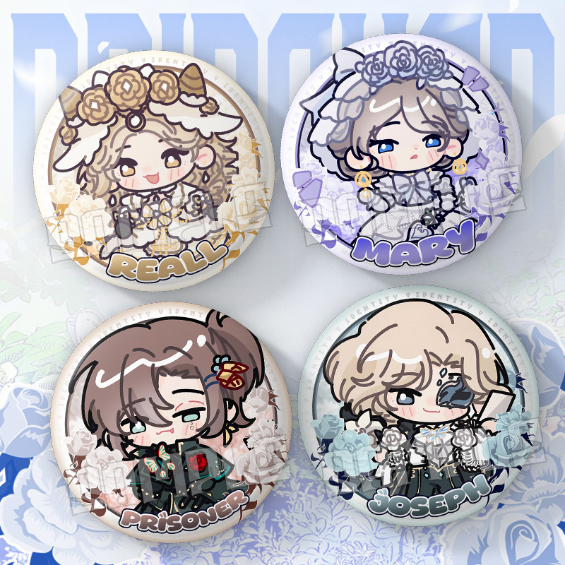 Original Artist Authorized by Fifth Person: Red Lady Little Girl Photographer Q Version 75mm Double Flash Badge