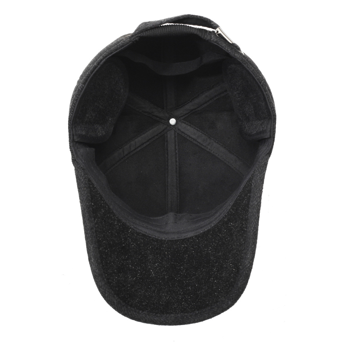 Winter Style Baseball Cap With Ear Flaps Simple Letter Cotton Woolen Casual Warm Duckbill Cap For Middle Aged And Elderly People_voghion.com