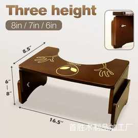 卫生间蹲坑马桶凳踩脚凳厕所楠竹实木防滑垫脚神器老人儿童坐便凳