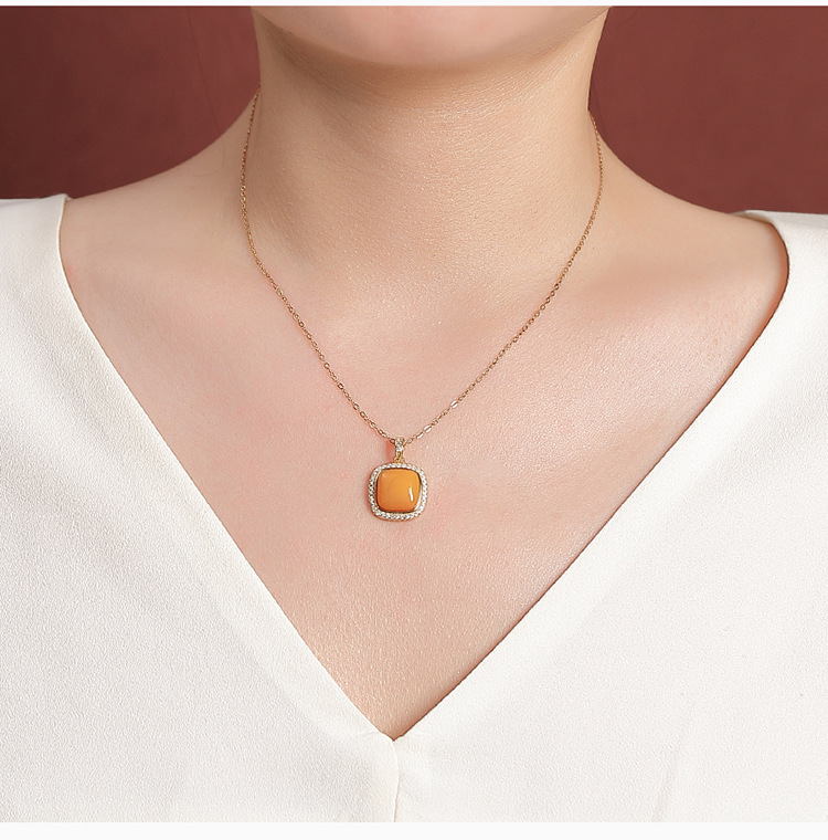 Mặt dây chuyền bạc S925 mạ vàng hình sáp ong vuông tinh tế — Mô hình sáp ong (không bao gồm dây chuyền) chi tiết 6