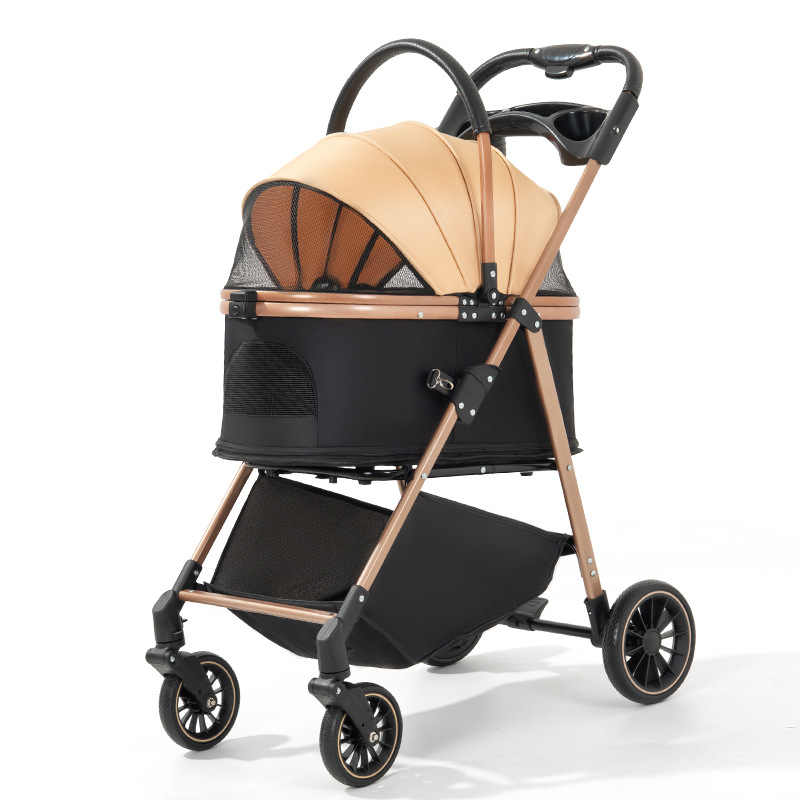 Cochecito Desmontable para Mascotas, Plástico, Plegable con un Botón, Portátil, para Perros y Gatos image 6