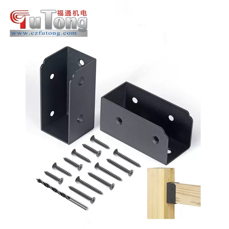 甲板栏杆连接器金属栏杆支架木质栏杆扶手 2x4-2.0mm平杆栏杆支架