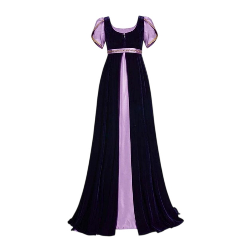 Cross-Border Two-Piece Set with Glove Decoration, Retro Performance Outfit, Summer Puff Sleeve Dress, Short-Sleeved Dress for Women Cross-Border Two-Piece Set with Glove Decoration, Retro Performance Outfit, Summer Puff Sleeve Dress, Short-Sleeved Dress for Women