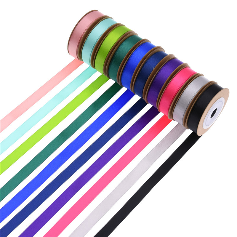 Transfronterizo nuevo 1cm doble cara cinta de trenza regalo de pastel de flores empaque cinta de trenza 5 yardas 20 combinaciones de colores