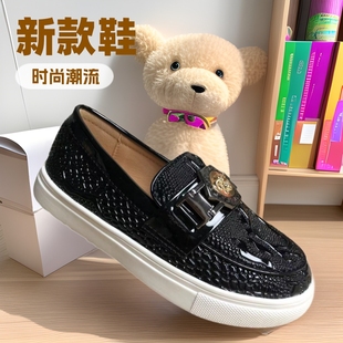 2024 New Badge Spring and Autumn Foreign Trade Fashion Trend British Style Children Casual Shoes Skate Shoes Factory Outlet