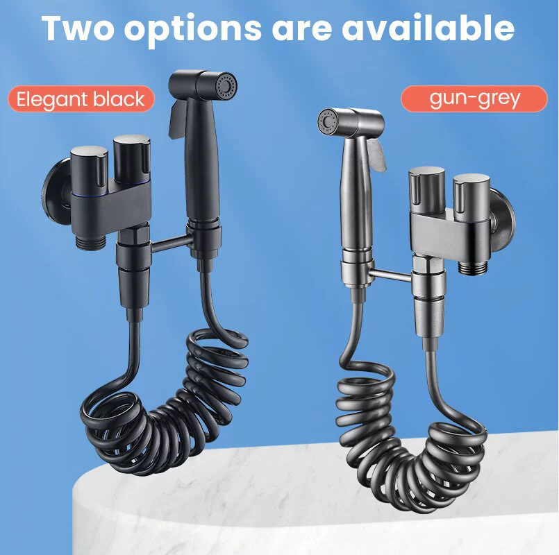 Нержавеющая сталь унитаз распылитель кран компаньон водяной пистолет высокого давления моющий туалет один в два угловых клапанов