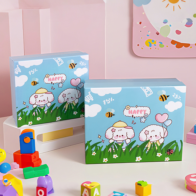 Caja de regalo para el día del niño, caja de regalo creativa de dibujos animados, caja de embalaje para cachorros, caja de regalo de juguete al por mayor