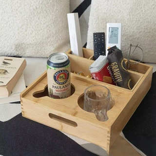 现代简约木质多格分类收纳盒饮料水杯零食卧室床头手机杂物整理盒