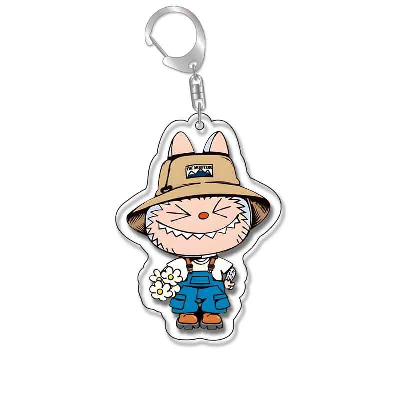 Labubu ラブブリトルシープキーホルダーかわいい漫画アクリルパーソナライズされたスクールバッグペンダントキーホルダーギフト|undefined