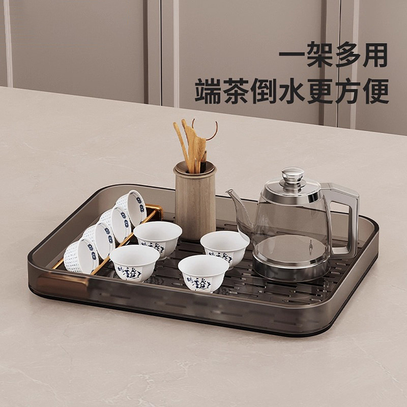 厨房置物架水杯收纳架多层不锈钢家用多功能台面水壶茶具托盘架子|undefined