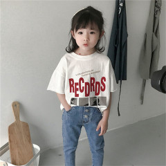 女童短袖新款純棉女孩T恤中大童打底衫半袖夏季韓版寬鬆洋氣童裝5