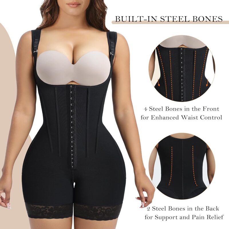 2025 New Shapewear Women Tummy Control Cross-Border Export One-Piece Shapewear with Bones
